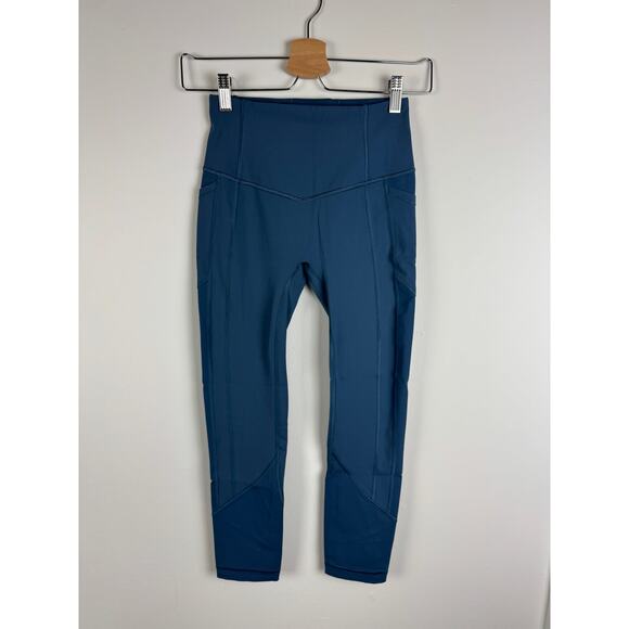 Lululemon All The Right Places Blue Leggings Size 4 - Picture 1 of 6